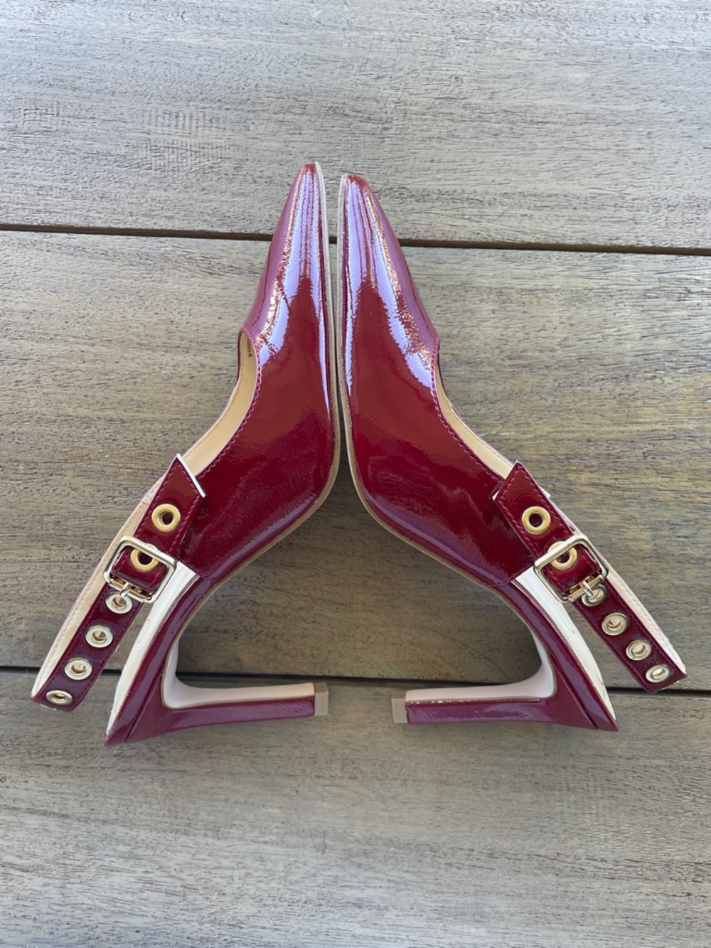 Jessica Simpson Chilli Pepper Patent Pointed Slingback Pumps - Picture 4 of 8